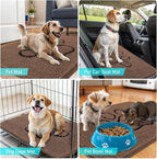 OLANLY Dog Door Mat for Muddy Paws 36x24, Paw Print Design Chenille Mud Mat | - Image 7