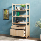 Walker Edison Transitional Open Reeded 4-Shelf Bookshelf - Image 6