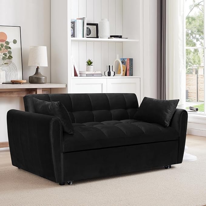 65 Inch Convertible Sleeper Sofa, 3-in-1 Sleeper Loveseat - Image 7