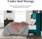 Allewie Queen Size Bed Frame/Velvet Upholstered Platform Bed/Vertical Channel - Image 6