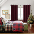 Blackout Curtains for Bedroom 52 x 63 Inch Length Burgundy 2 Panels | Thermal - Image 6