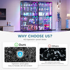 Large Display Cabinet with Glass Doors, 8-Tier RGB Curio Cabinet with Smart - Image 4