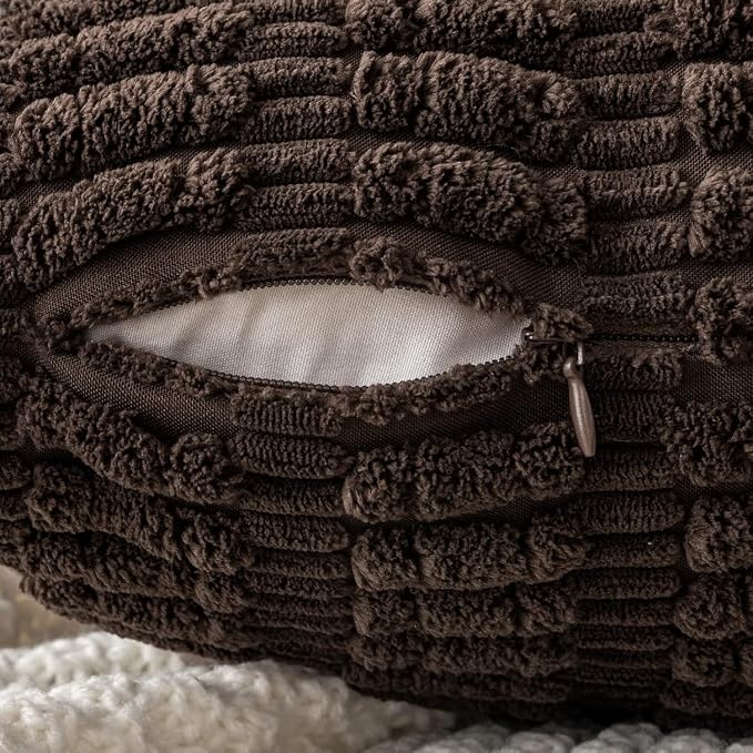 MIULEE Lumbar Corduroy Decorative Throw Pillow Covers 12x20 Dark Brown | Pack - Image 6
