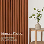 Topfinel Terracotta Pinch Pleated Sheer Curtains Panels - Image 4