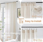 BGment Oatmeal 98 Inches Long Linen Curtains - Image 6