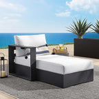Modway Tahoe Aluminum Outdoor Chaise Lounge in Gray White by Modway