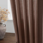 Mocha Mousse Curtains 120 Inches Long 2 Panels Set Back Tab Linen Loop Pocket - Image 4