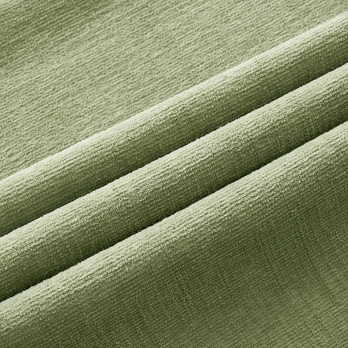 MIULEE Sage Green Chenille Couch Throw Pillow Covers, 16x16 | Set of 2 - Image 6