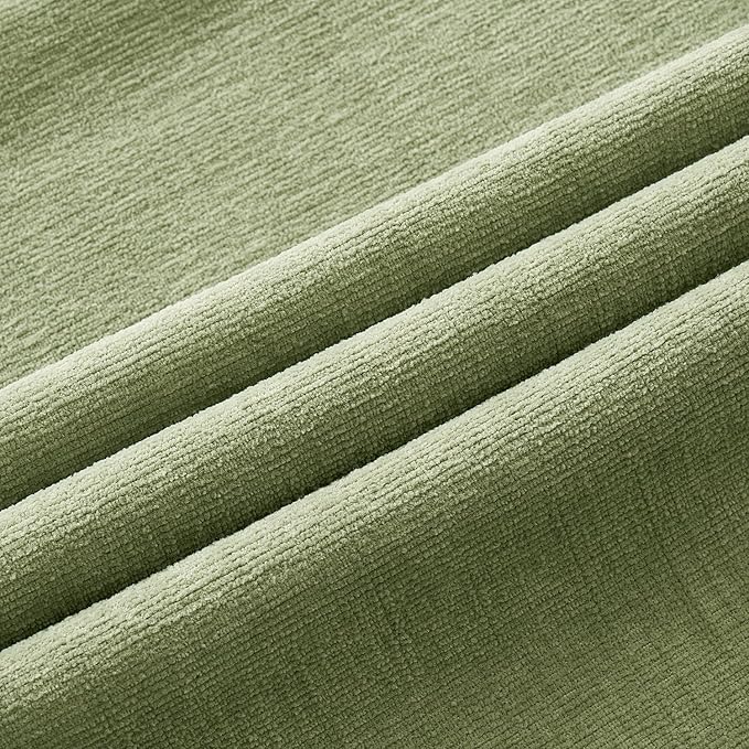MIULEE Sage Green Chenille Couch Lumbar Throw Pillow Covers, 12x20 | Set of 2 - Image 6