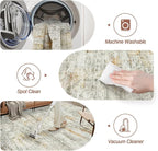 Soalmost 9x12 Area Rugs for Living Room Washable Rug Non-Slip Grey/Rust | Large - Image 4