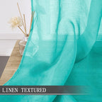 Tollpiz Short Sheer Curtain Linen Textured Bedroom Curtains Sheer Light - Image 2