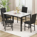 Recaceik Dining Table Set for 4, Modern 5 Piece Dining Table Set Faux Marble - Image 2