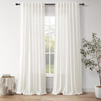 Neutral Linen Curtains 90 Inches Long by Nanspring