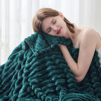 NEWCOSPLAY Fleece Ribbed Cozy Throw Blanket - Image 4