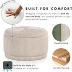 Furniture of America Lennox Modern Chenille 29-inch Round Storage Ottoman - Image 5