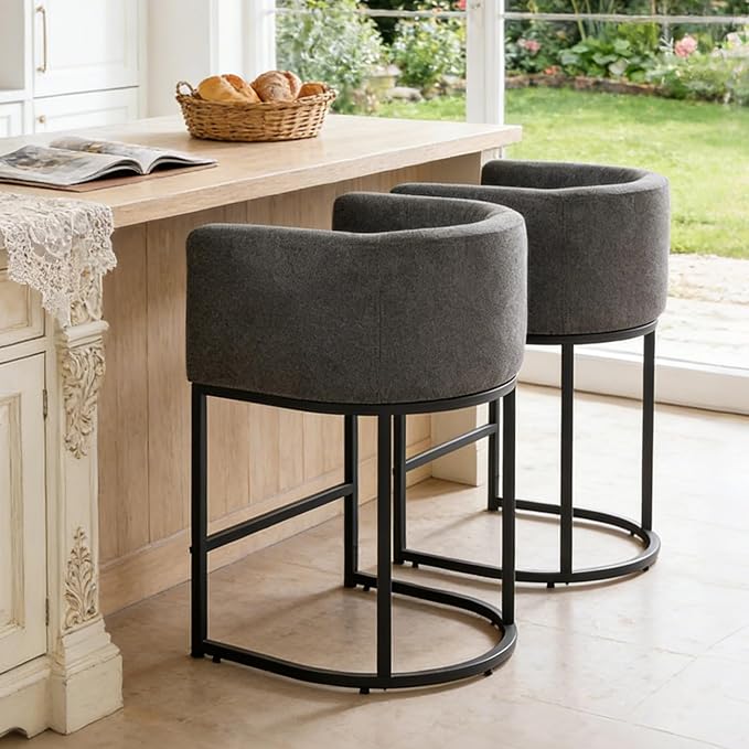 ClinQ 26" H Counter Height Bar Stools Set of 1, Modern Barrel Counter Stools - Image 6