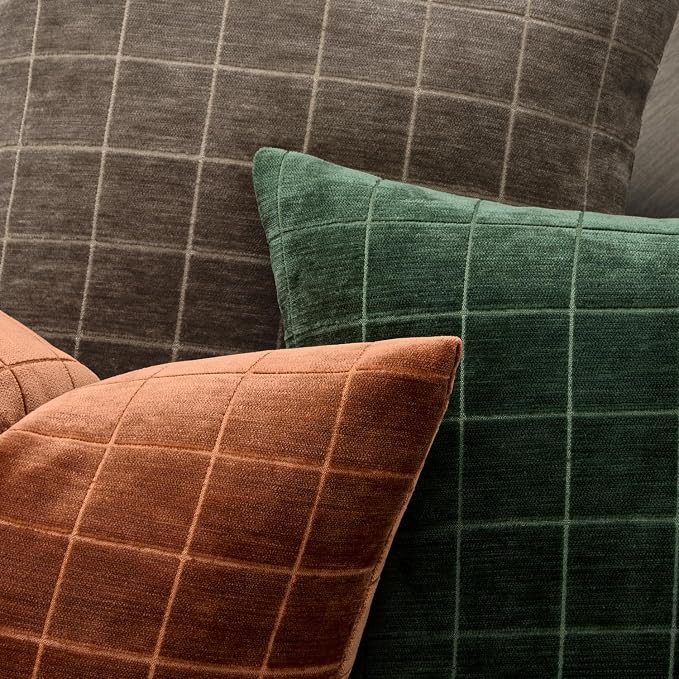 MIULEE Decorative Chenille Check Throw Pillow Covers Vintage Plaid Couch - Image 2