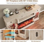 QUW 70" Farmhouse Fireplace TV Stand - Image 7