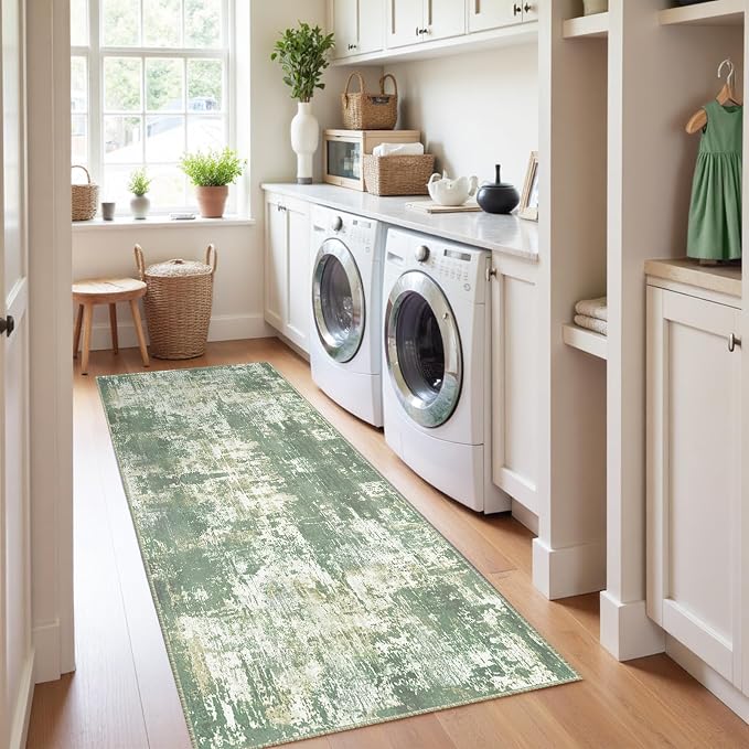 RELEANY Washable Runner 2'x8' Abstract Area Rug - Image 3