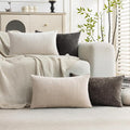 Set of 4 Soft Textured Decorative Throw Pillow Covers 12X20 Inch Cozy Farmhouse by Cozoomy