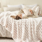 NEWCOSPLAY Fleece Ribbed Cozy Throw Blanket - Image 5