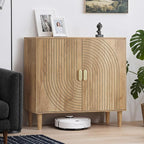 Smuxee Oak Sideboard Cabinet, Freestanding Buffet Cabinet by Smuxee