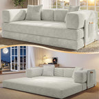 78.8" Convertible Sofa Bed, Corduroy Futon Couch by CUBENTE