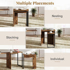 Giantex Nesting Coffee Table Set of 2, Rectangular Stackable Side Tables - Image 6