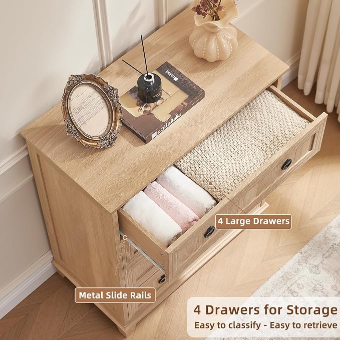 Joaxswe Farmhouse 4 Drawer Dresser - Image 10