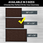 Front Door Mat, Indoor Outdoor Welcome Entryway Doormat, 36x24 Dark Brown | - Image 3