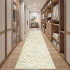 PLHXFR 2.6x10 Washable Runner Rug：Floral Indoor Kitchen Carpet Beige Multi | - Image 5