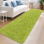 2x8 Bedside Area Rugs for Bedroom Soft Fluffy Shag Green Rug for Hallway - Image 3