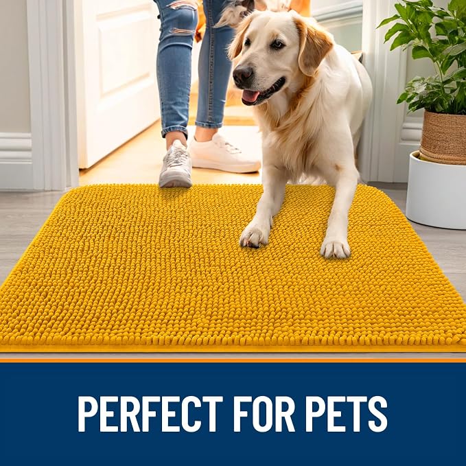 OLANLY Dog Door Mat for Muddy Paws 70x24, Super Absorbent Chenille Mud Mat | - Image 6