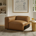 Modway Auren Vegan Leather Left Modular Armchair in Camel - Image 2