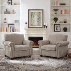 ONBRILL Nailhead Trim Armchair, Rolled Arm Accent Chair - Image 6