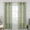 Linen Semi Sheer Curtains 72 Inches Long by LAMIT