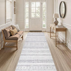 cotiled Hallway 3x10 Runner Rugs Washable Boho Rug Dark Grey | Solve Modern - Image 9
