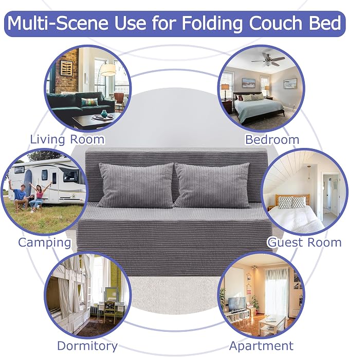 Folding Sofa Bed, 4 in 1 Convertible Sleeper Chair - Image 9