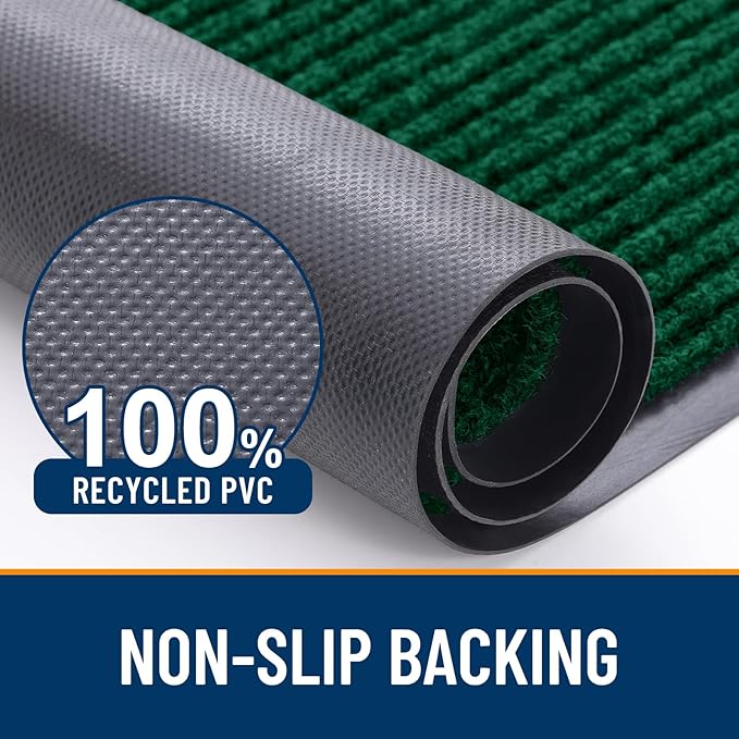 OLANLY 2-Pack Front Door Mats 47x23, Waterproof Heavy-Duty Doormats | Green - Image 3