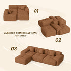 122" L Shaped Convertible Modular Couch, Cloud Couch Sectional - Image 9