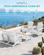 SERWALL 4 Pieces HDPE Patio Adirondack Chair Set, 2 Adirondack Chair - Image 4