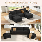 Vesgantti 108" U Shaped Sectional Couch, Comfy Cloud Modular Sectional Sofa - Image 6