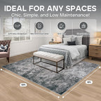 Aelenmu 8x10 Area Rugs for Living Room Bedroom Dining Room Washable Black | - Image 2