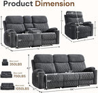 HAOMARKETS 3-Piece Power Recliner Sofa Set - Image 2