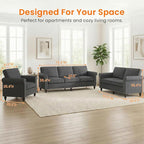 Living Room Sofa Sets 3 Piece, Modern 3 Seater Sofa and Loveseat Couch and - Image 6