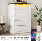 Jocoevol Modern LED 5 Drawer Dresser - Image 3