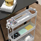 SPACELEAD 2-piece Set Slim Storage Cart 3 Tier, Bathroom Organizer Rolling - Image 7