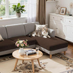Hokway Chaise Cover and Couch Cushion Covers Set, Separate Sectional Sofa - Image 3