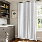 Snow White Pleated Linen 100% Blackout Curtains 105 Inches Long | Pinch Pleat - Image 8