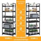 HCHQHS 6 Tier Bookshelf, Adjustable Industrial Bookcase, Vertical Tall Book - Image 4